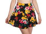 Women's Basic Versatile Stretchy rose print mini circle skirt