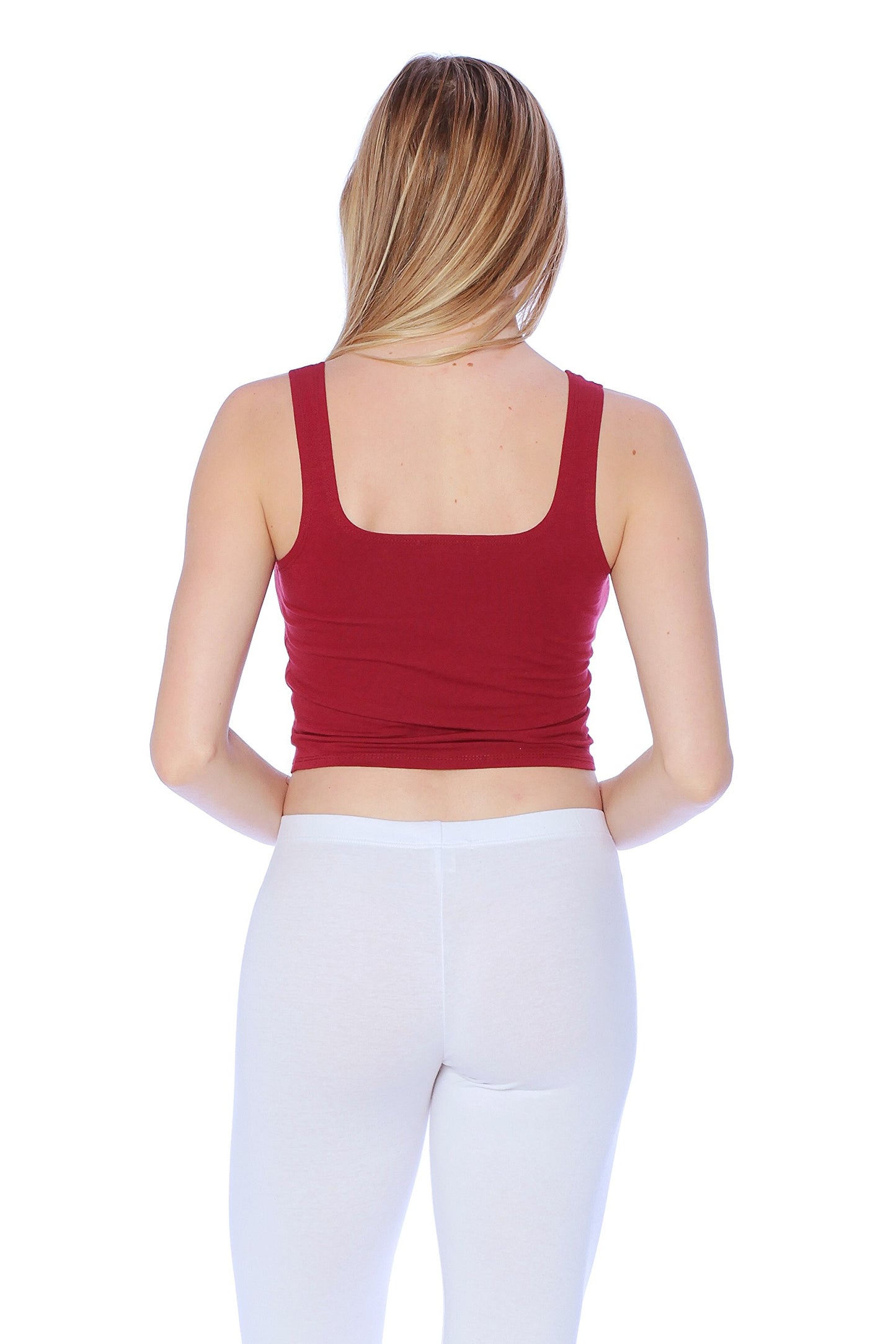 Sleeveless Square Neck Crop Tank Top