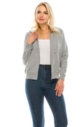 Women's Fleece Zip Through Casual Fit Cotton Hoodie with  Drawstrings