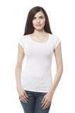 Women's Short Sleeve Basic Cotton Span Top Crop Back
