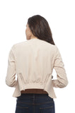 Long Sleeve Classic Solid Woven Blazer with Back Zipper Detail