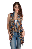 Hacci Tribal printed sleeveless cardigan