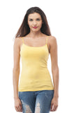 Hollywood Star Fashion Cami Camisole Built In Adjustable Spaghetti Strap Tank Top