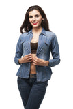 long sleeve botton up denim top