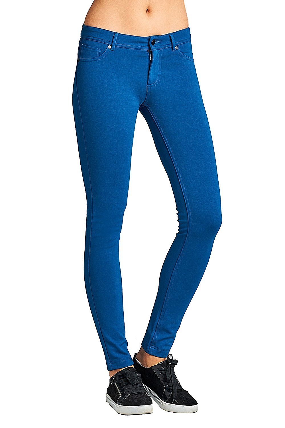 Khanomak 5 Pocket Shape Basic Solid Slim Fit Stretchy Skinny Long Thick Jegging Pants