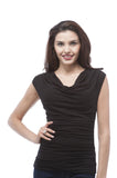 Sleeveless Ruched front viscose spandex top