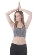 Women's Space Dyed Racer Back Sports Bra Workout Gym