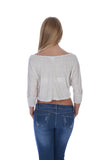 Hollywood Star Fashion Women's 3/4 Sleeves Over Shoulder Batwing Top