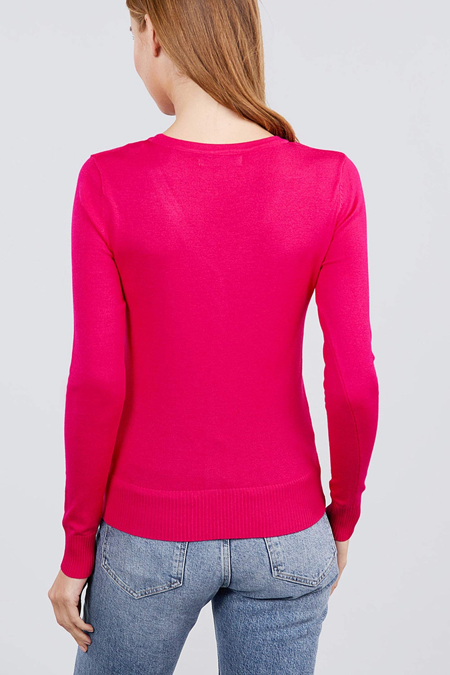 Women's Basic Long Sleeve V Neck Button Down Rayon Sweater Cardigan