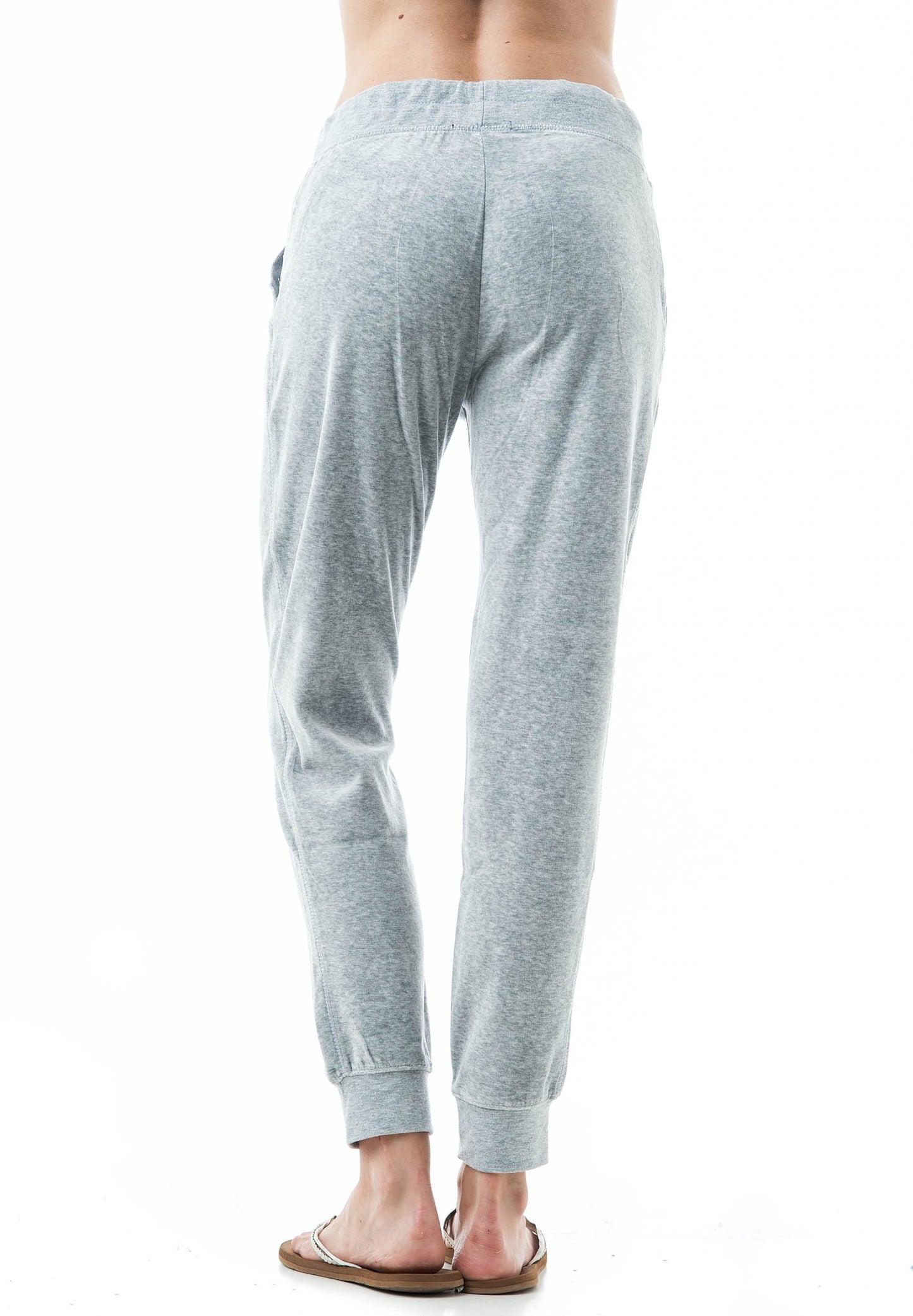 Women's Velvet Velour Jogger Pants with Drawstring & Pockets