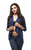 Slim Casual Suit Blazer half sleeve Jacket Coat with lace trim all over back