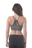Women's Workout Work Out Strappy Back Sports Bra With Adjustable Straps Gym