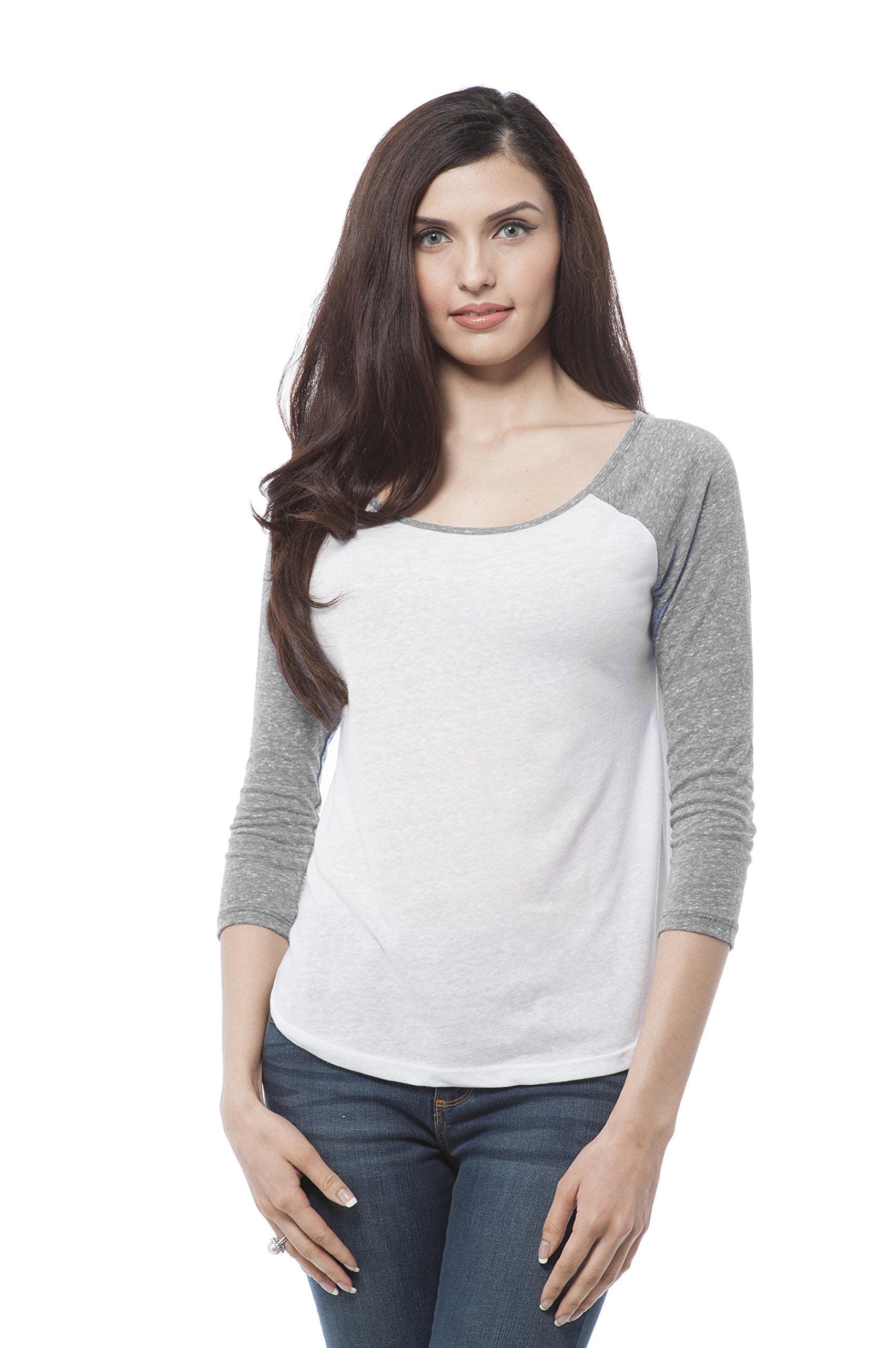 Hollywood Star Fashion Color Block Long Sleeve Scoop Neck Casual Top