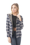 Long Sleeve Two Tone Terry Mixed Plaid Button Down Shirt