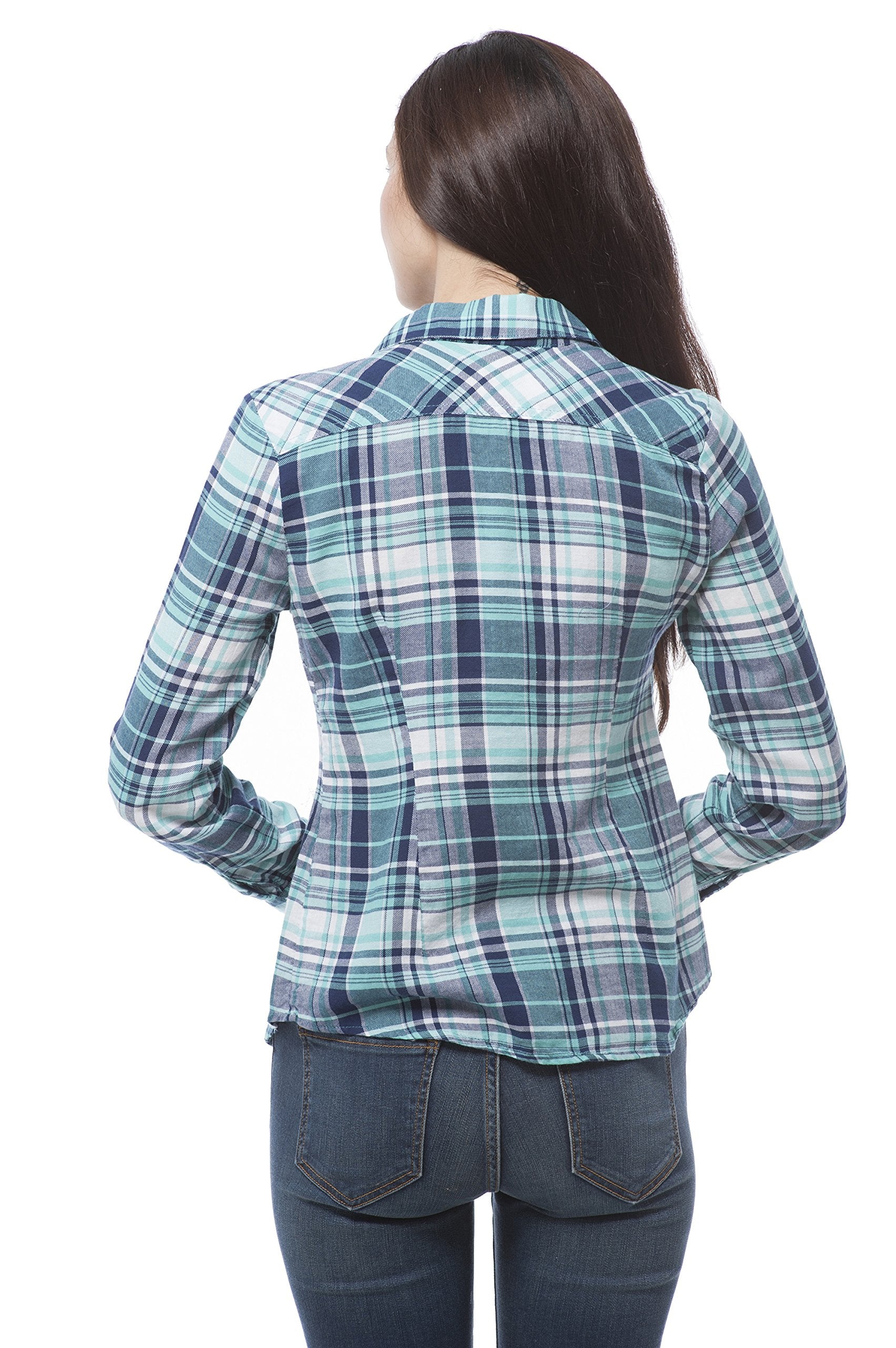 Flannel Button Up Long-Sleeve Shirt junior size