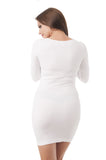 Long Sleeve Scoop Neck One Size Dress
