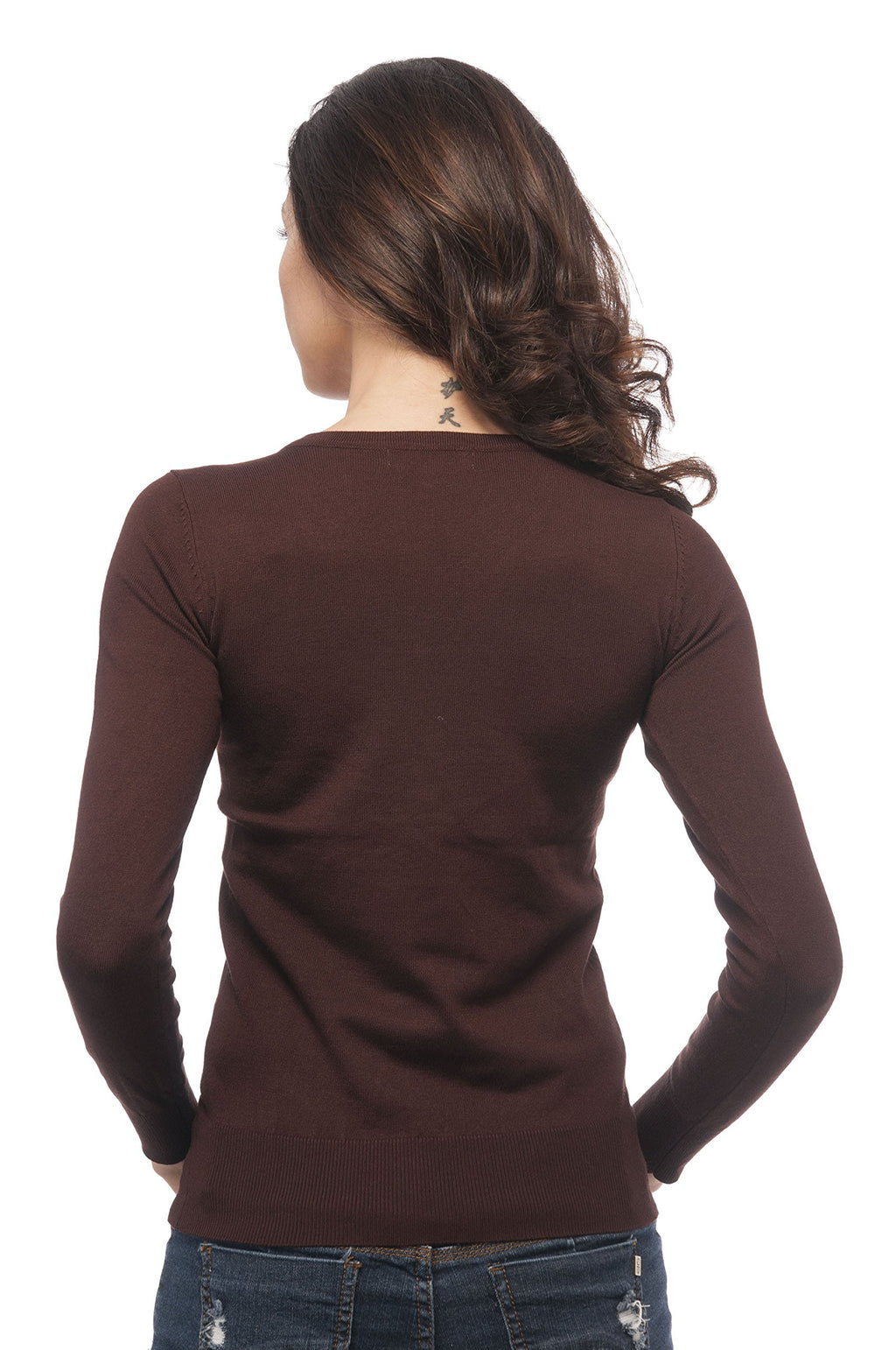Hollywood Star Fashion Long Sleeve V Neck Knit Sweater