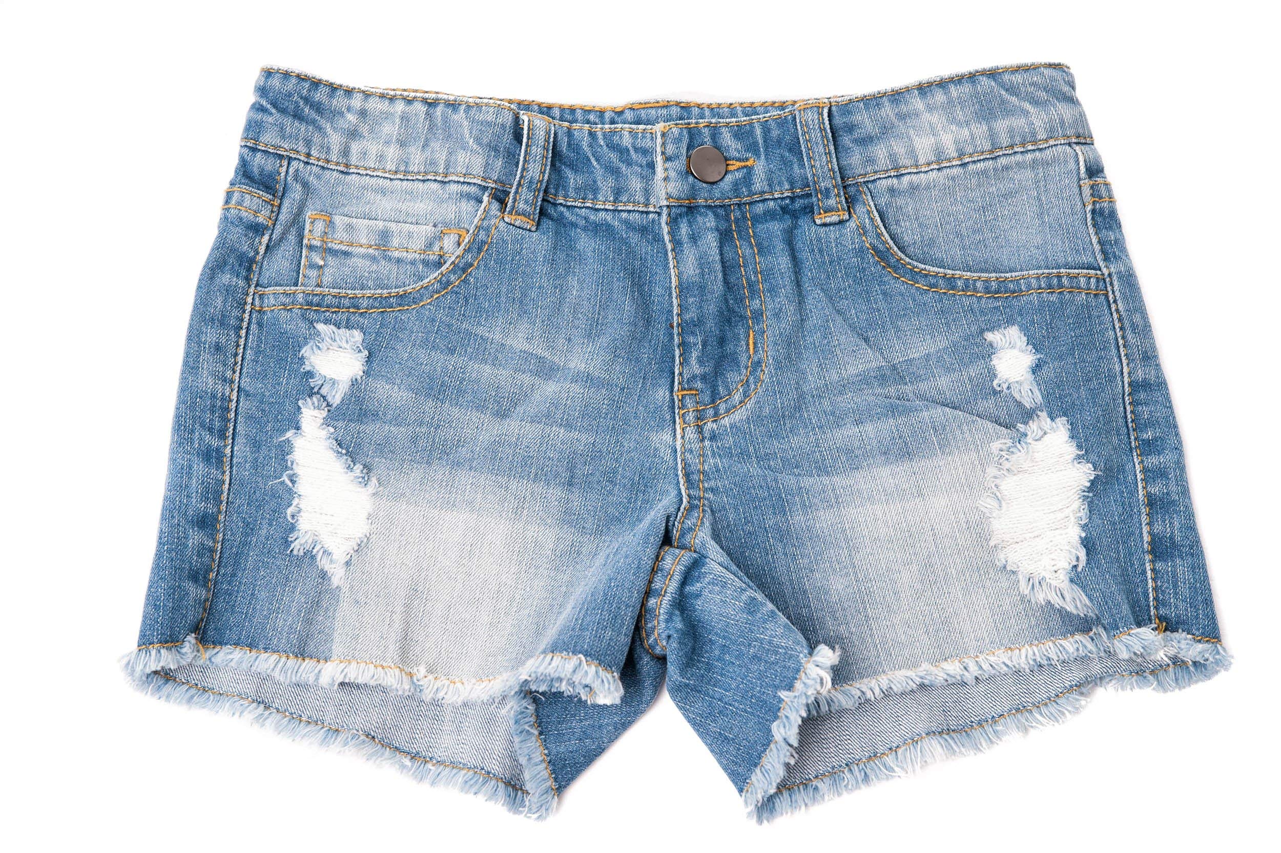 Khanomak Kids Girls' Denim Distress Ripped Shorts