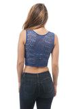 Hollywood Star Fashion Sleeveless Lace Back Crop Top