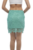 Crochet Lace Midi Skirt With Side Zipper