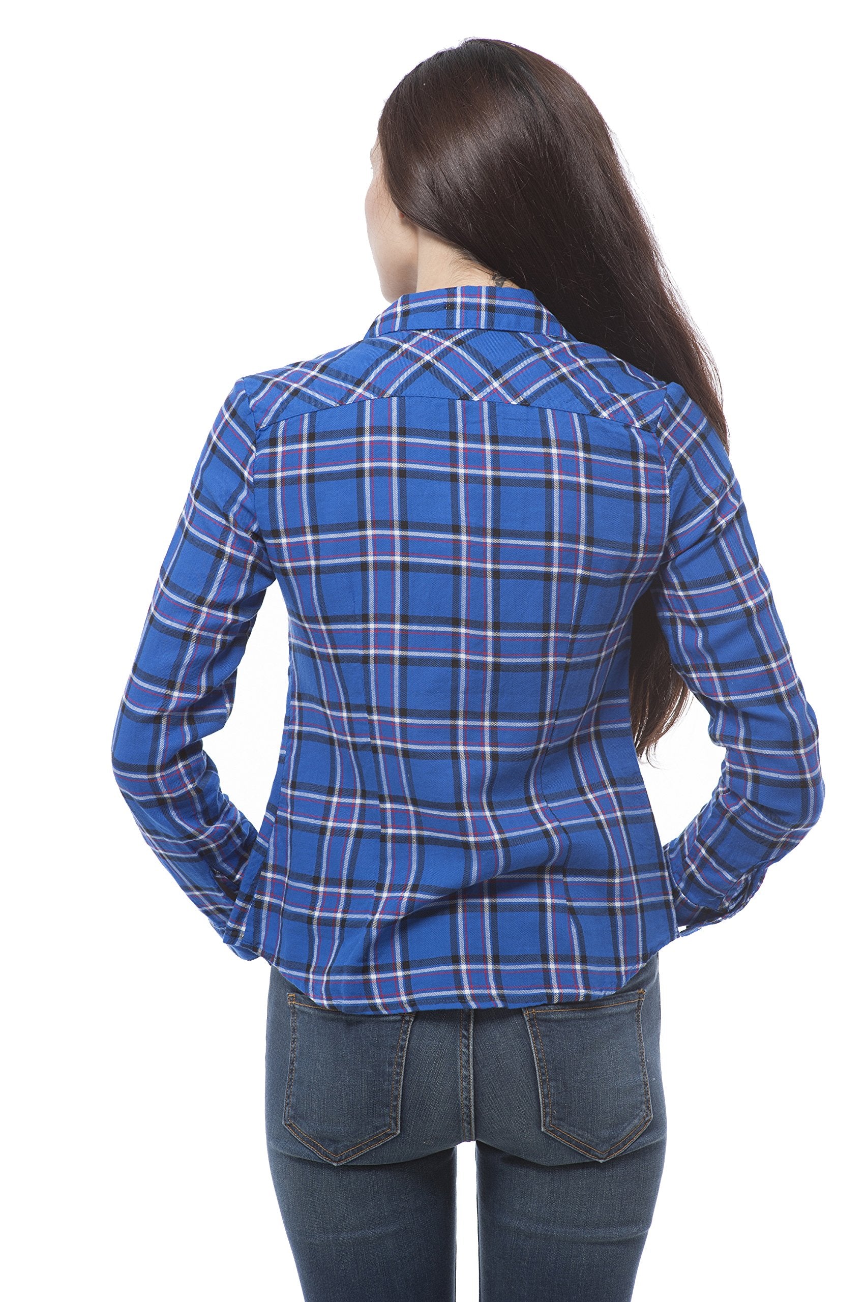 Flannel Button Up Long-Sleeve Shirt junior size