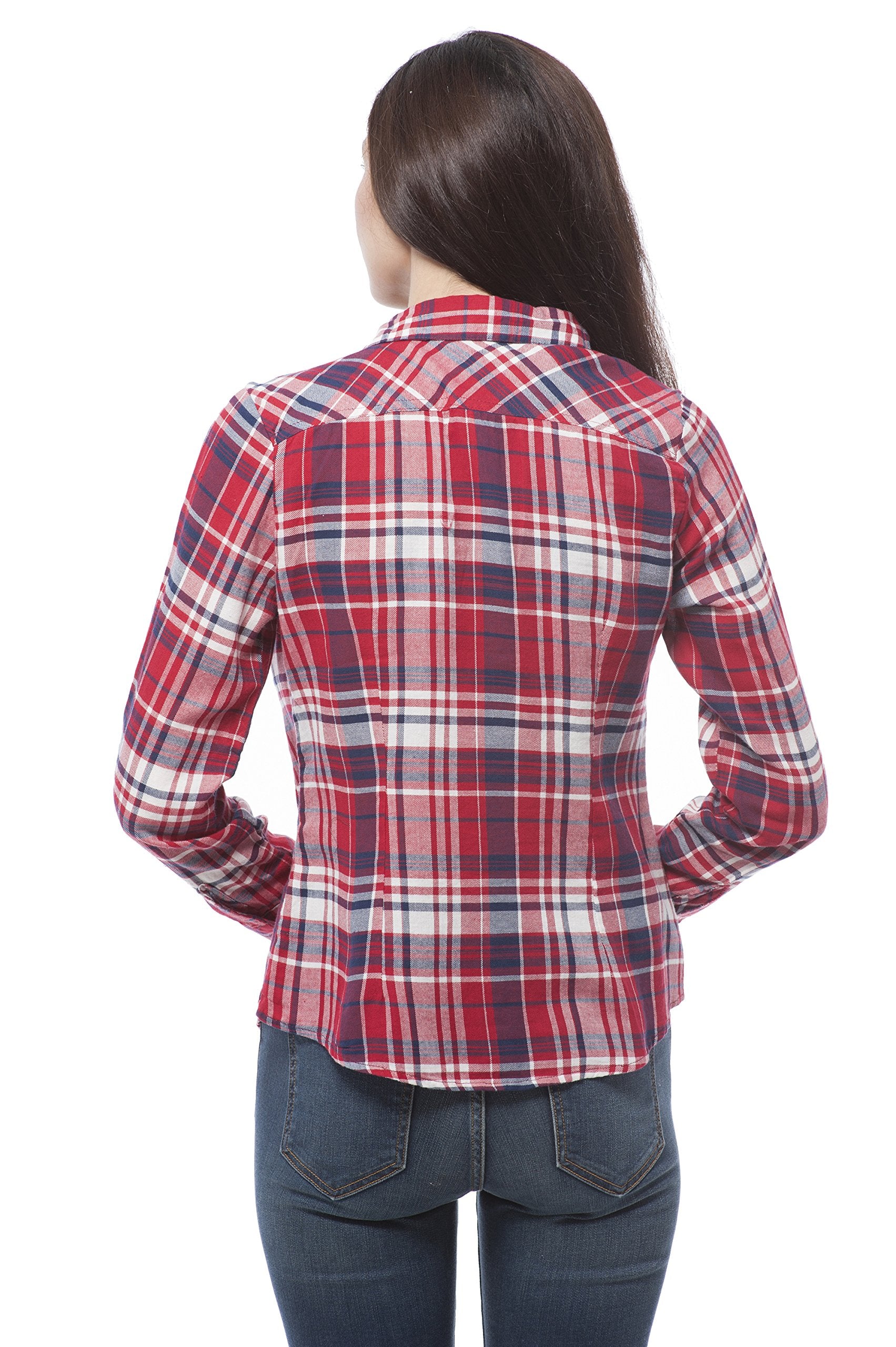 Flannel Button Up Long-Sleeve Shirt junior size