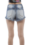 High waisted Jean frayed cut off distressed shorts
