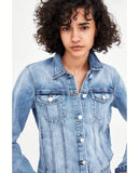 Classic Denim Jean Buttoned Front Long Sleeve Basic Collar Cotton Jacket
