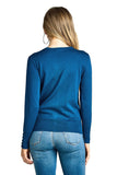 Classic Fitted Ribbed V Neck Knit Long Sleeve Button Up Front Cardigan Sweater
