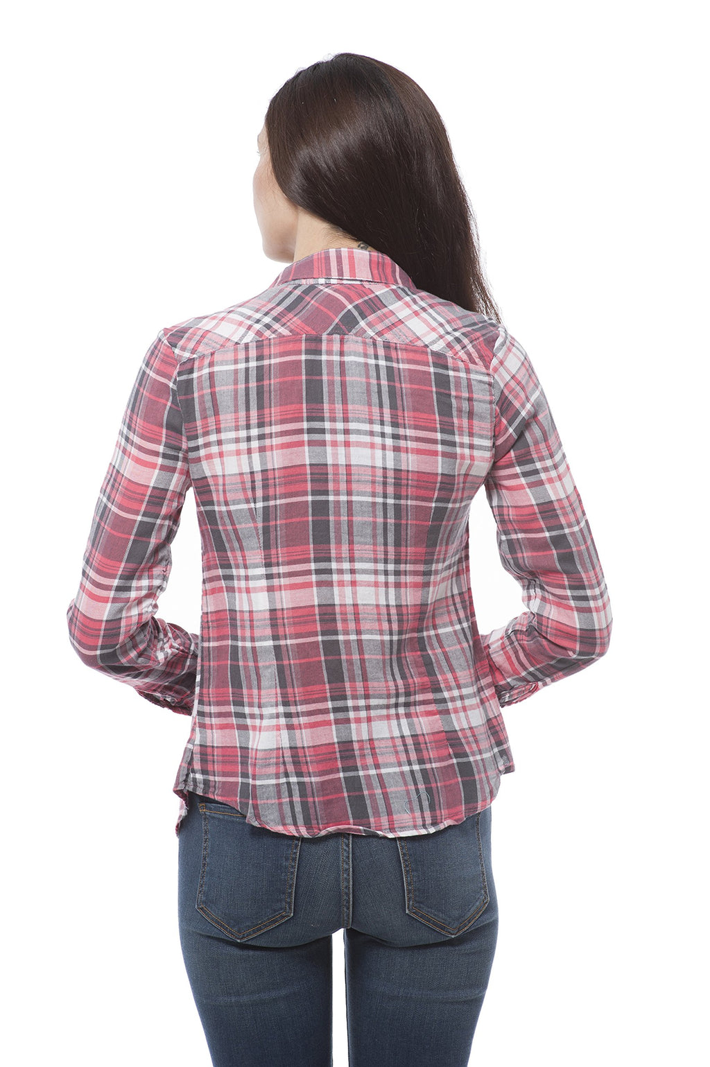 Flannel Button Up Long-Sleeve Shirt junior size