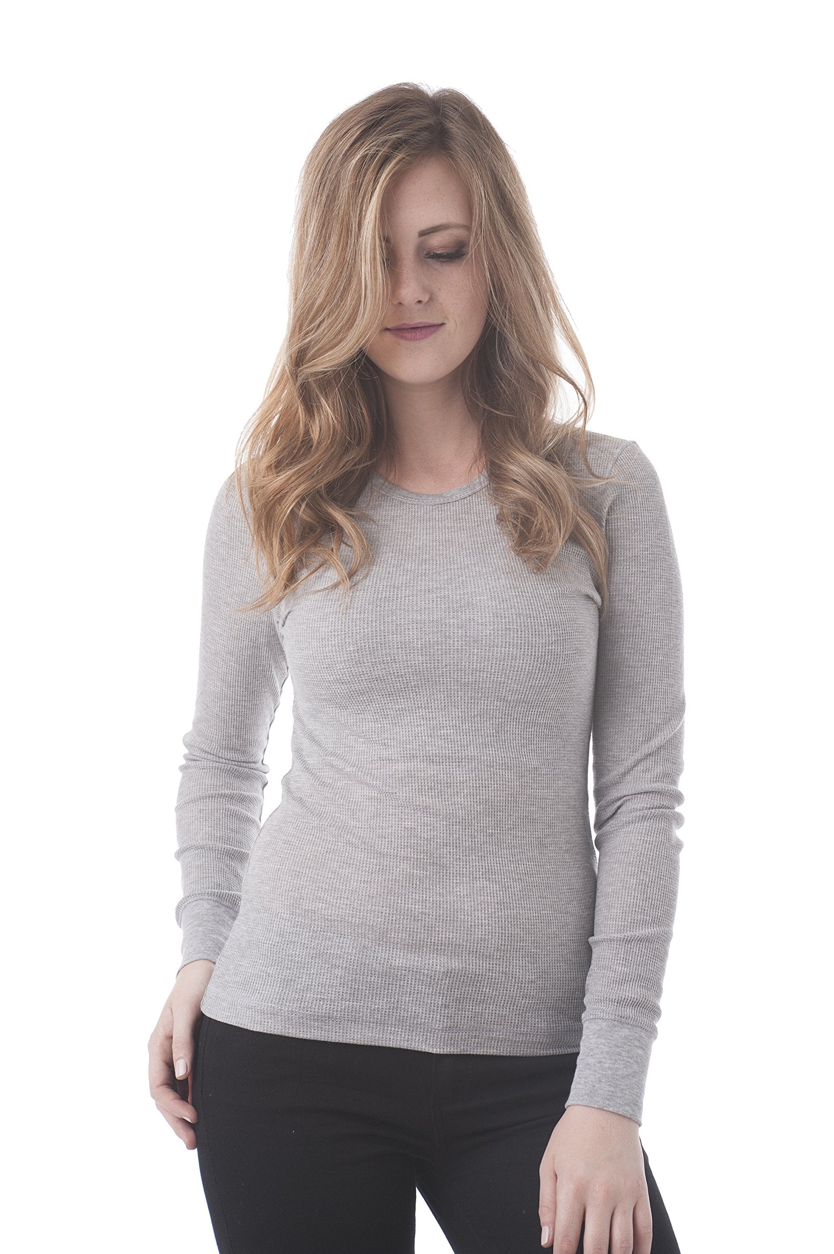 Khanomak Women's Long Sleeve Crewneck Thermal Top Shirt