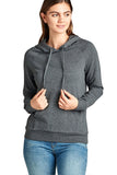 Women Casual Pullover Drawstring Kangaroo Pocket Hooded Sweatshirt Mauve