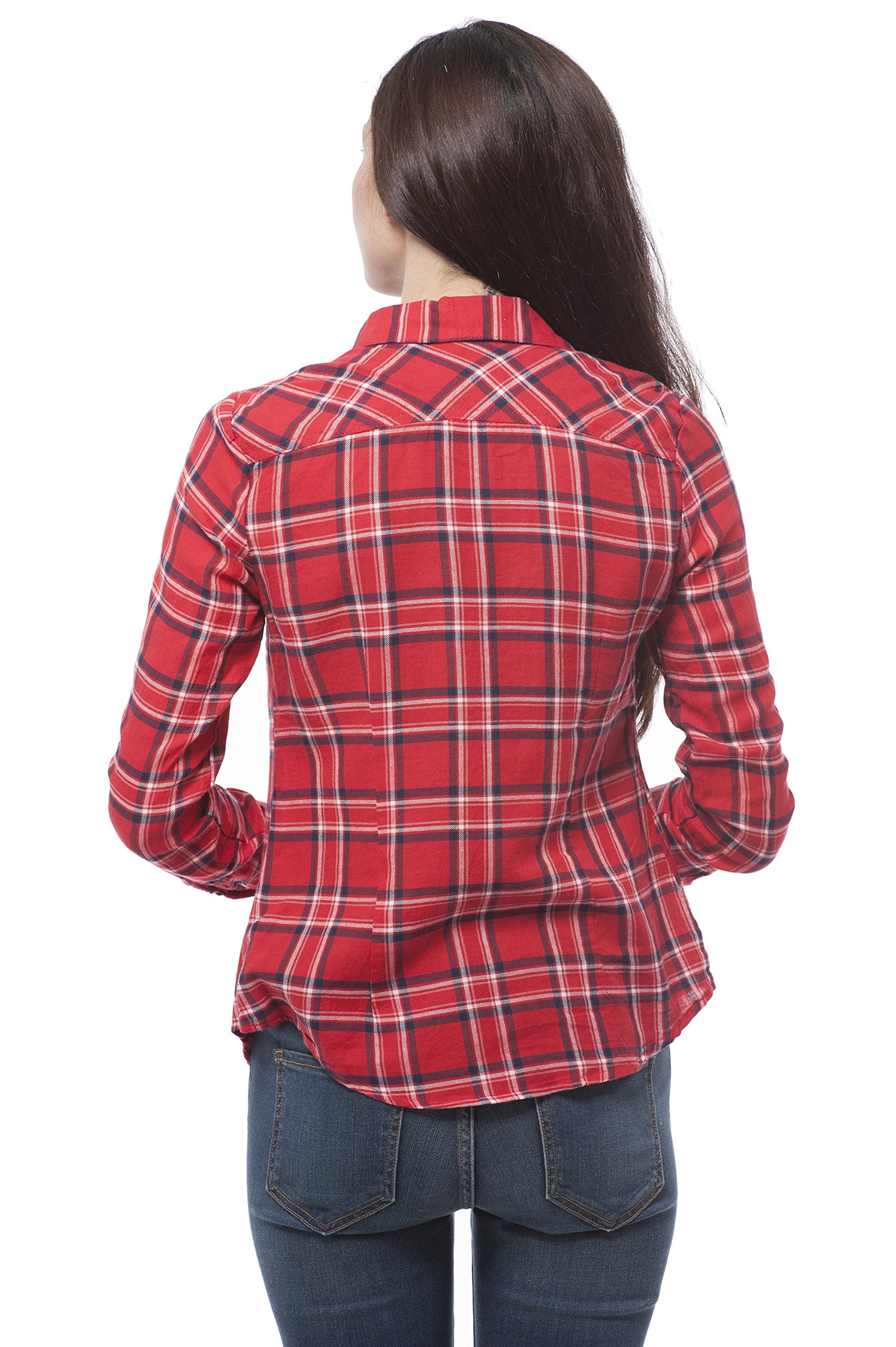 Flannel Button Up Long-Sleeve Shirt junior size