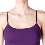 Active Products Plain Long Spaghetti Strap Tank Top Camis Basic Camisole Cotton, Purple/Grape, Small