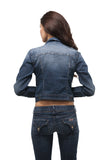 Hollywood Star Fashion Womens button down denim jean jacket