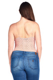Cami Lace V Neck Sheer Back Adjustable Straps Bodysuit