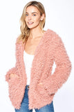 Women's Vintage Soft Fluffy Long Sleeve Elegant Faux Fur Coat Jacket