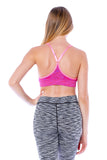 Women's Workout MulitColored Racer Back Cupped Bralette Sport Bra