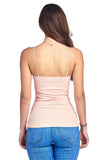 Hollywood Star Fashion Women's Spaghetti Strap Tank with Cups & Ribbed Sides