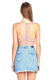 Classic Denim Jean Casual Basic Distress Frayed Asymmetrical Hem Mini Skirt