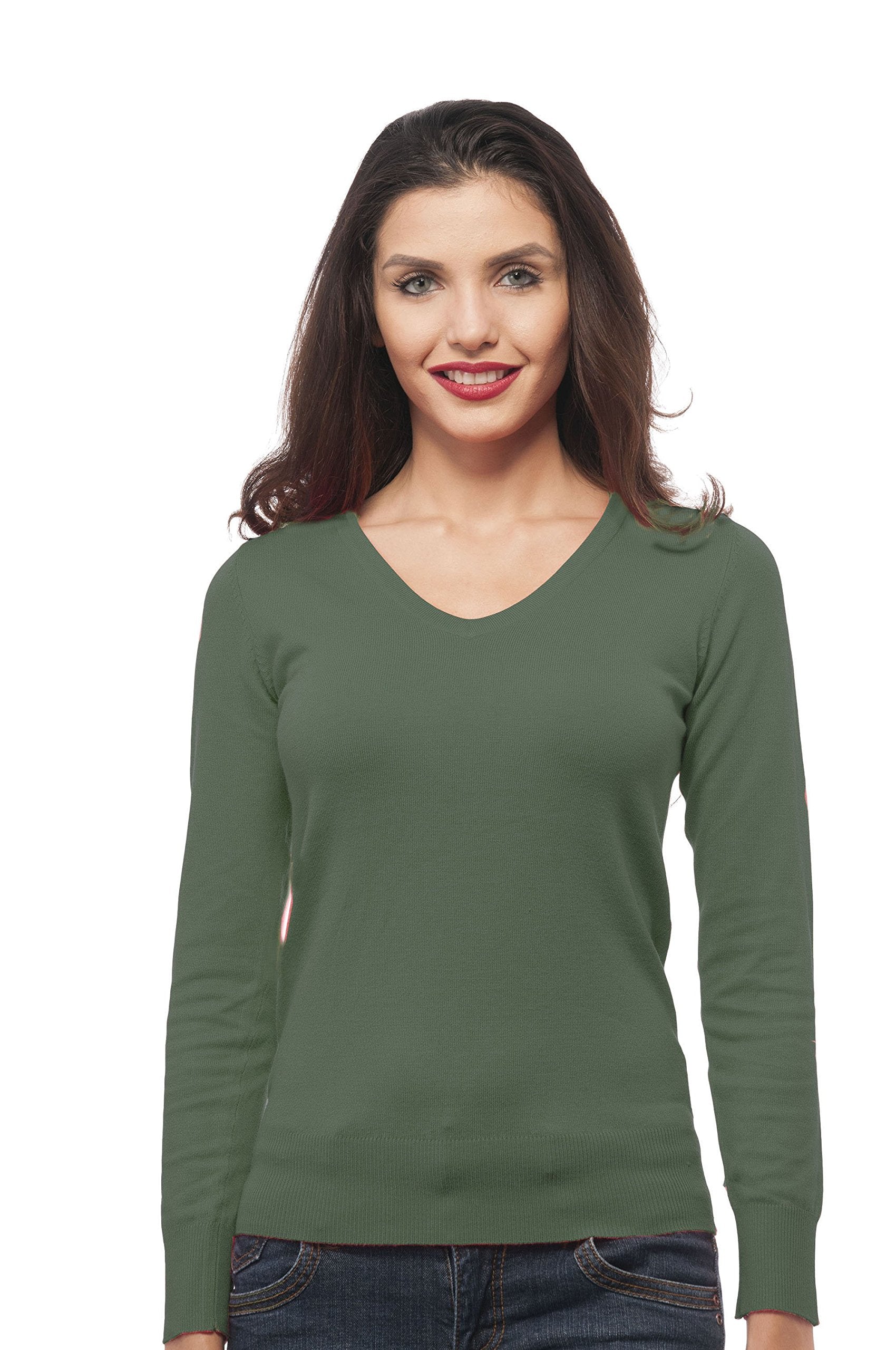 Hollywood Star Fashion Long Sleeve V Neck Knit Sweater