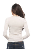 Hollywood Star Fashion Long Sleeve Round Ribbed Top