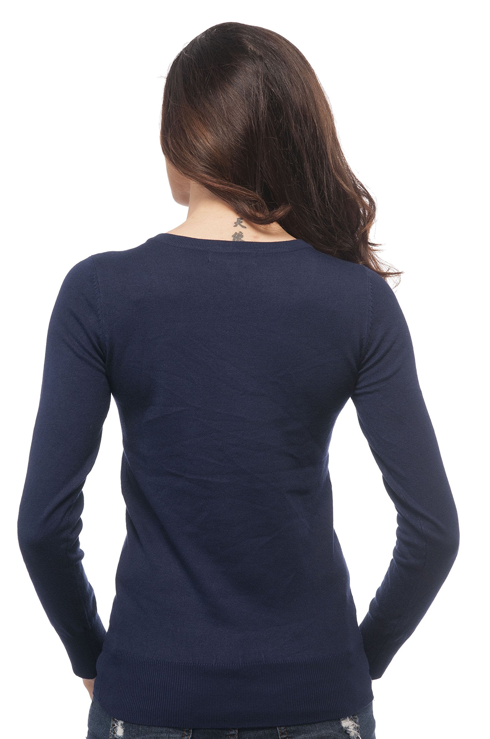 Hollywood Star Fashion Long Sleeve V Neck Knit Sweater