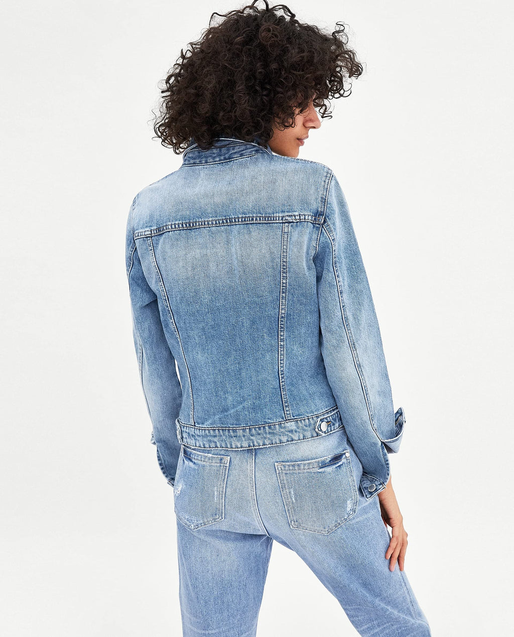 Classic Denim Jean Buttoned Front Long Sleeve Basic Collar Cotton Jacket