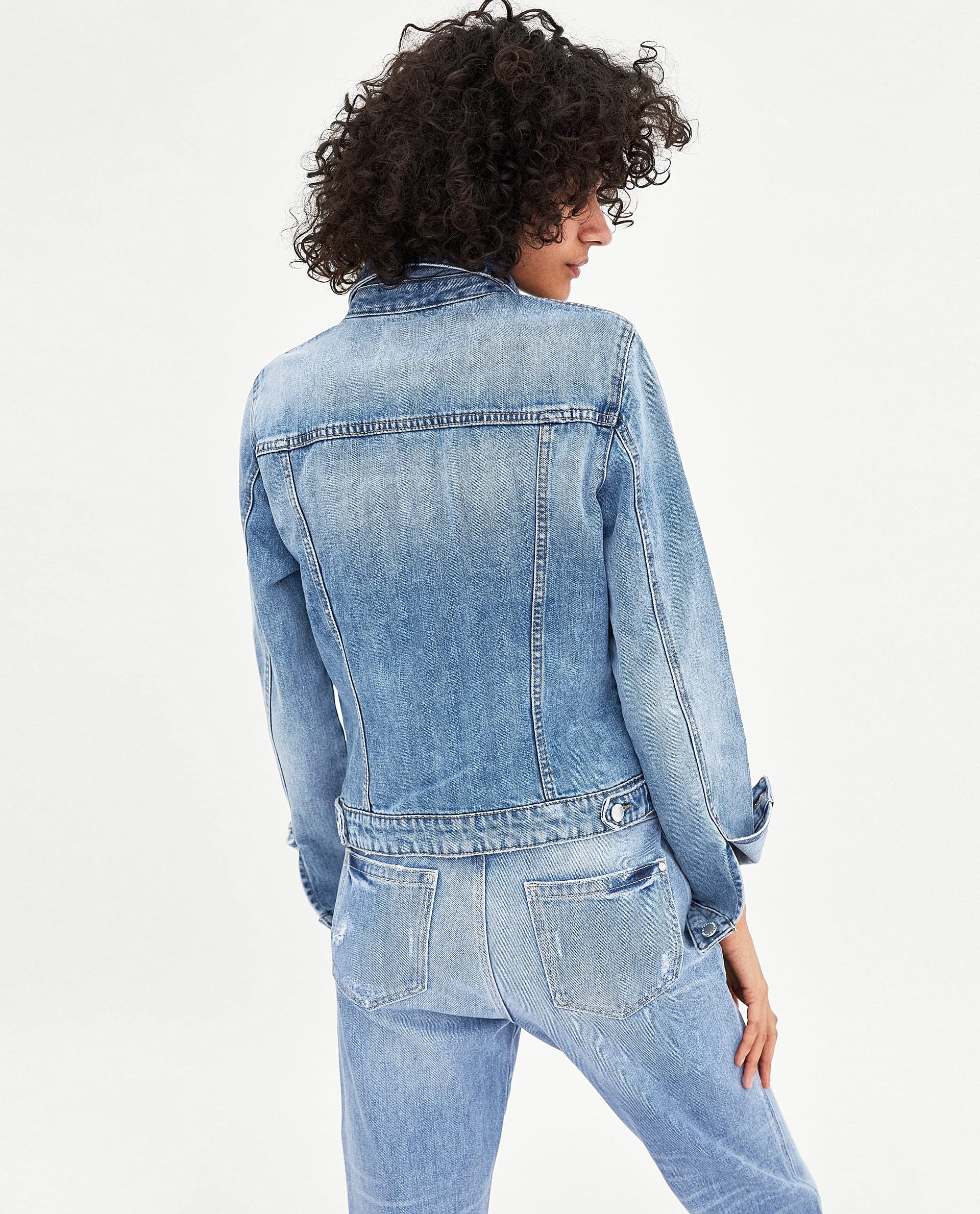 Classic Denim Jean Buttoned Front Long Sleeve Basic Collar Cotton Jacket