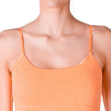 Active Products Plain Long Spaghetti Strap Tank Top Camis Basic Camisole Cotton, Neon Coral, Large