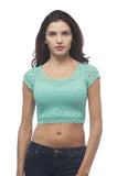 Short Sleeve Sweet Heart Neck lace Crop top