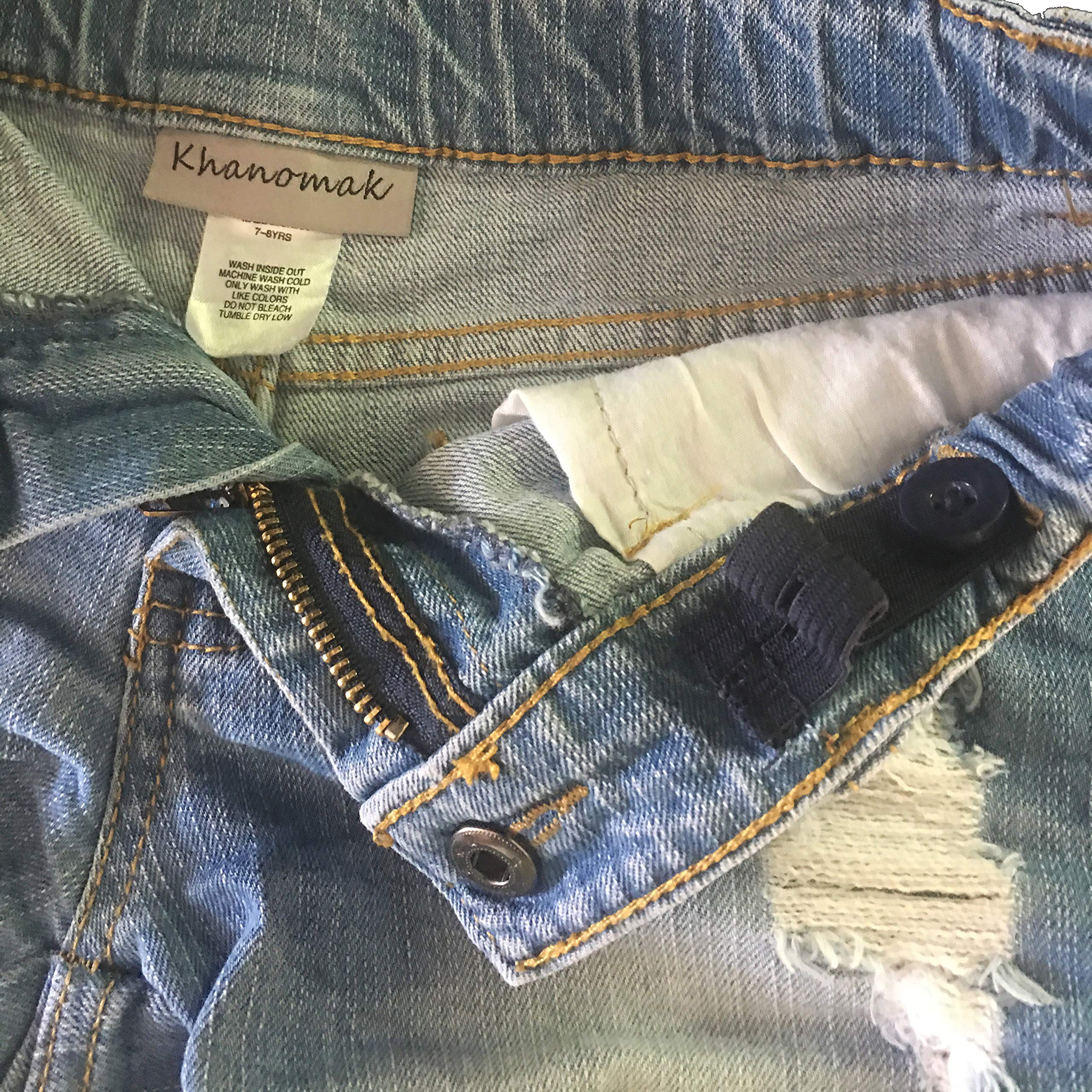 Khanomak Kids Girls' Denim Distress Ripped Shorts