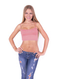 Basic Mini Cami Without Cup Stretch Solid Spaghetti Straps Bandeau Top