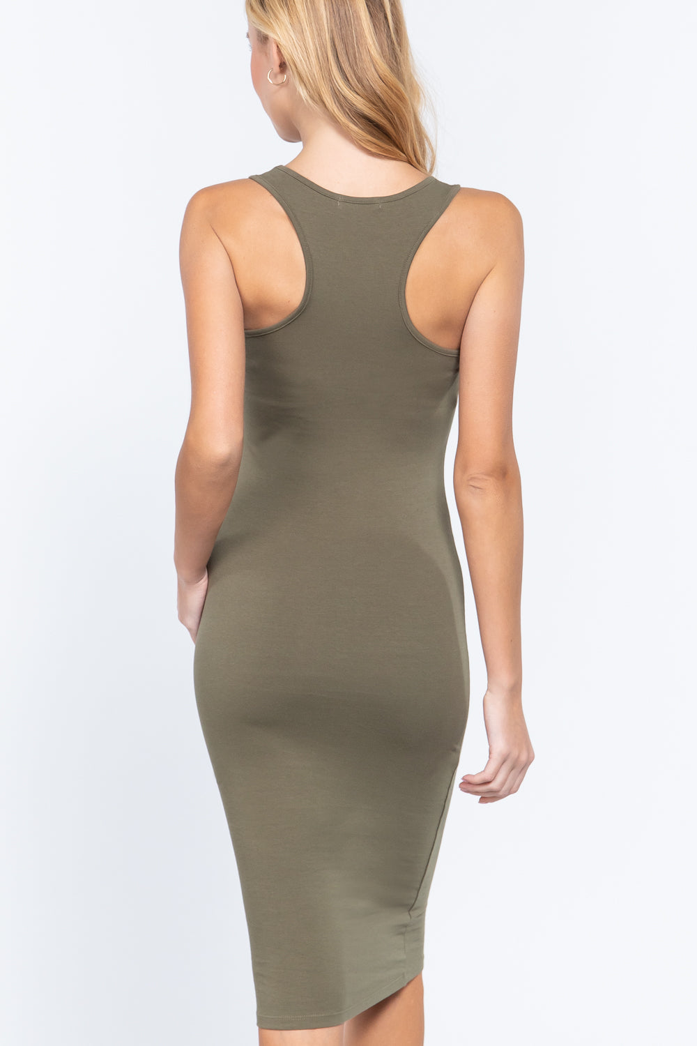 Women's Scoop Neck Racerback Sleeveless Midi Dress